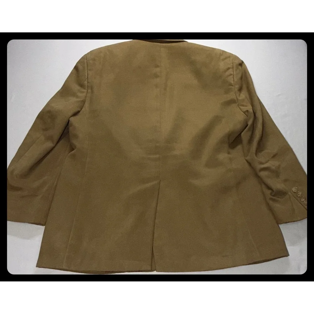 Lauren Ralph Lauren Blazer Mens 42S Tan Faux Suede Paisley Lining Sport Coat